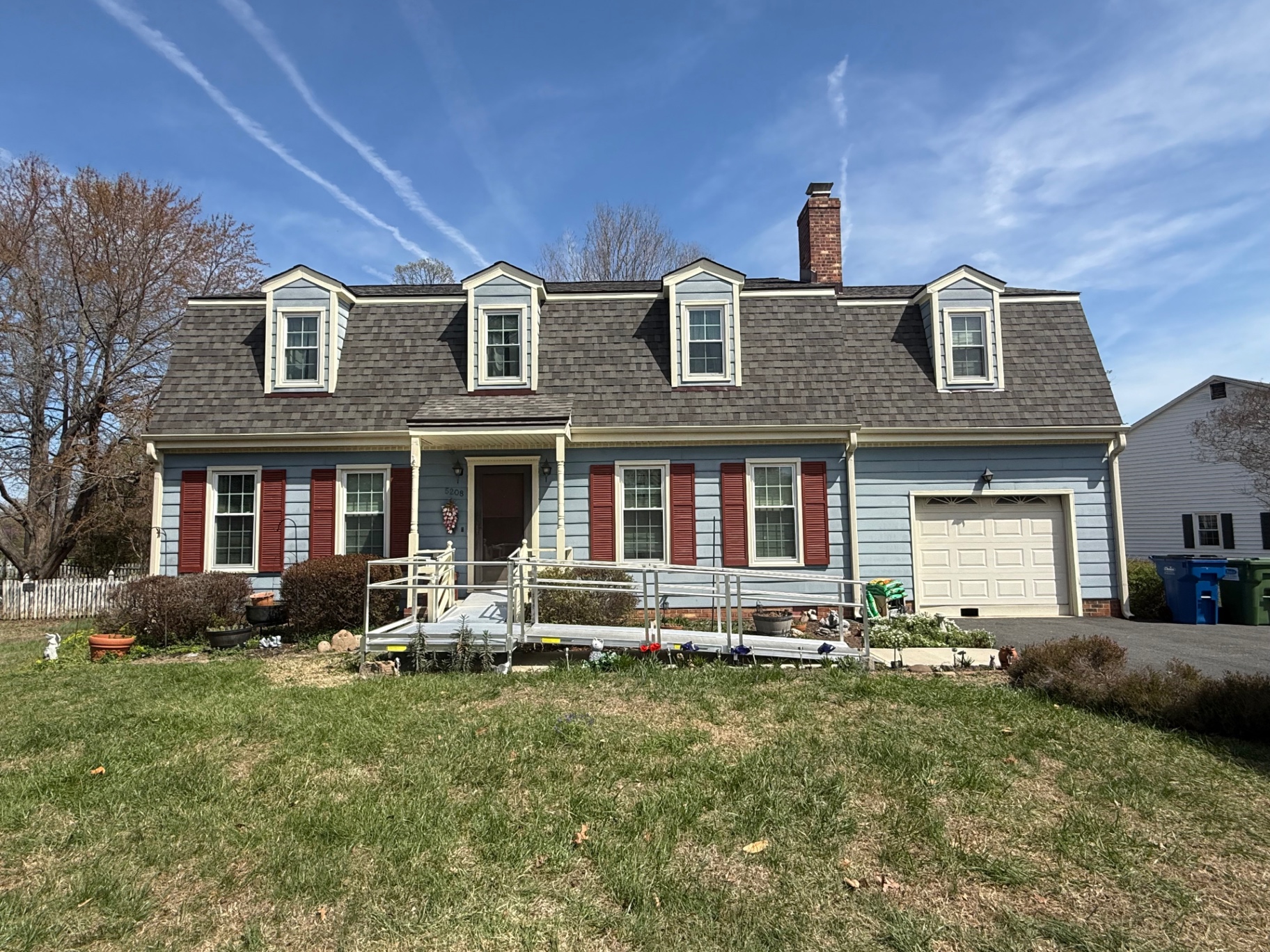 Fredericksburg home at the start of a full roof replacement